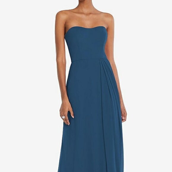 After Six 1563....Strapless Sweetheart Maxi Dress...Dusk Blue....Sz 0 - Picture 1 of 8